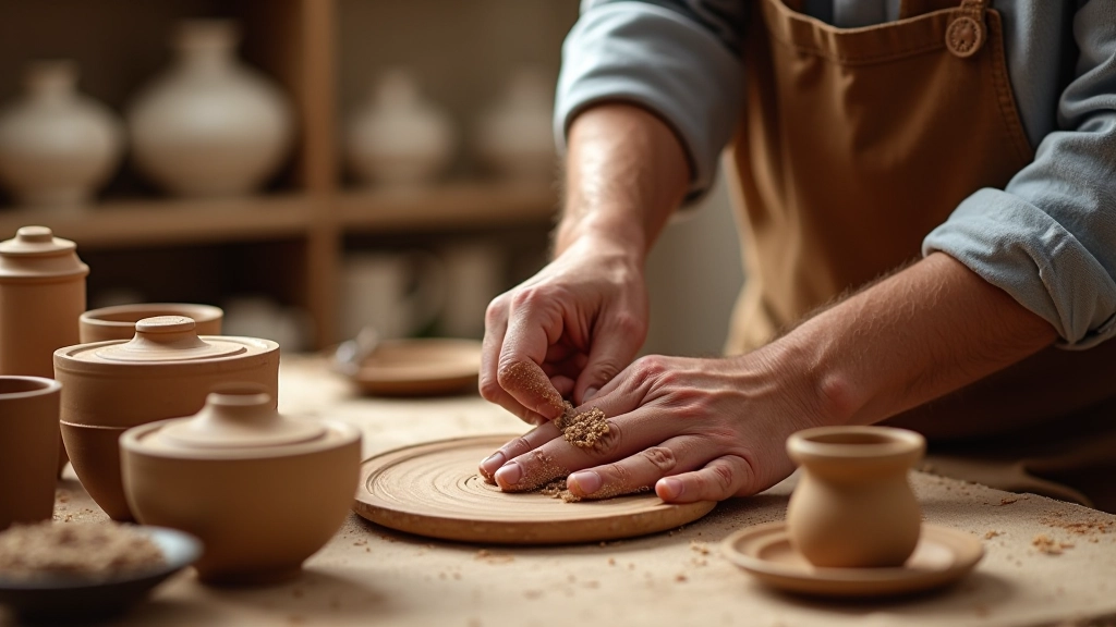 Artesão português trabalhando com cerâmica tradicional e técnicas ancestrais