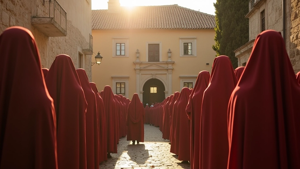 Peregrinos reunidos num santuário português durante celebração religiosa