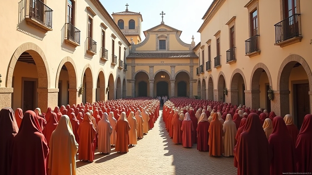 Santuário português com peregrinos reunidos na praça principal durante celebração